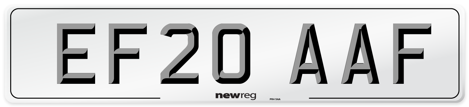 EF20 AAF Number Plate from New Reg